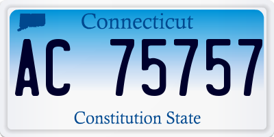 CT license plate AC75757