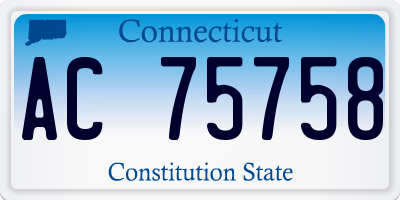 CT license plate AC75758