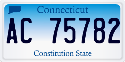 CT license plate AC75782