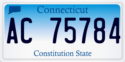CT license plate AC75784