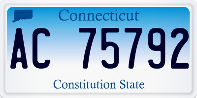 CT license plate AC75792