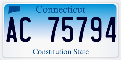 CT license plate AC75794