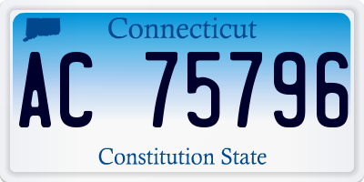 CT license plate AC75796