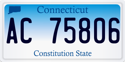 CT license plate AC75806