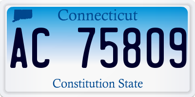 CT license plate AC75809