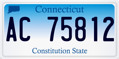 CT license plate AC75812