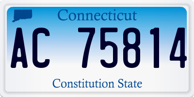 CT license plate AC75814