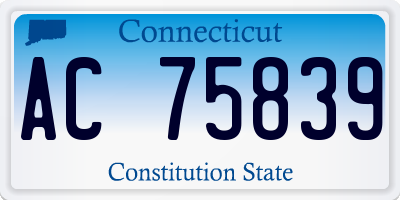 CT license plate AC75839