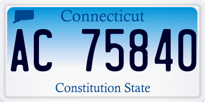 CT license plate AC75840