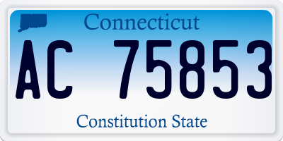 CT license plate AC75853