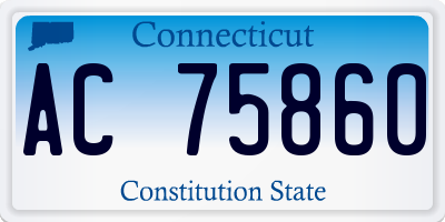 CT license plate AC75860