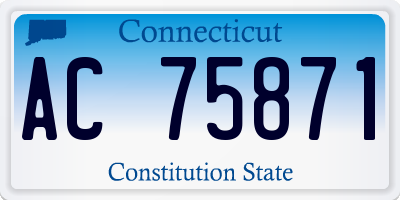 CT license plate AC75871