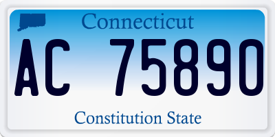 CT license plate AC75890