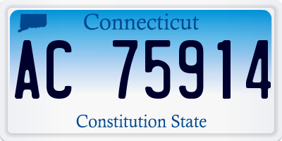 CT license plate AC75914