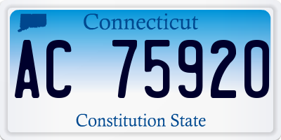 CT license plate AC75920