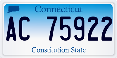 CT license plate AC75922