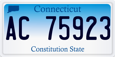 CT license plate AC75923