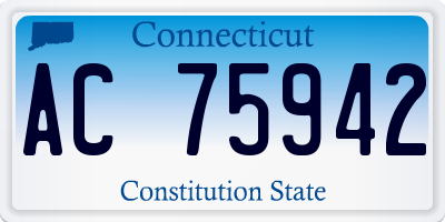 CT license plate AC75942