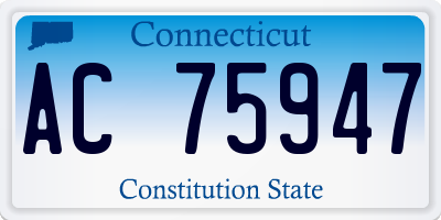 CT license plate AC75947