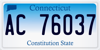 CT license plate AC76037