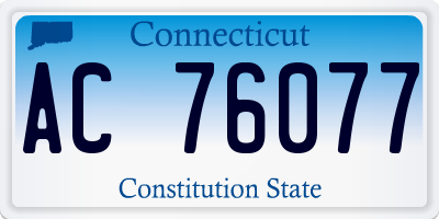 CT license plate AC76077