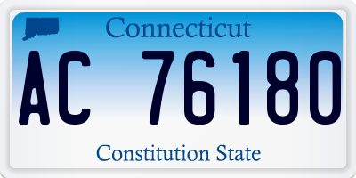 CT license plate AC76180