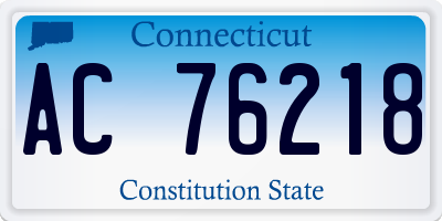 CT license plate AC76218