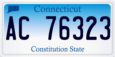 CT license plate AC76323