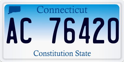 CT license plate AC76420