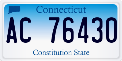 CT license plate AC76430