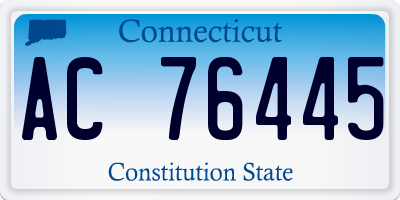 CT license plate AC76445
