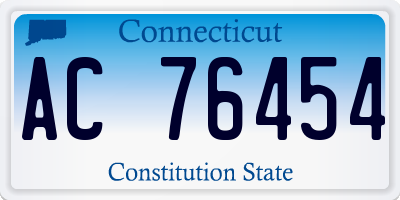 CT license plate AC76454