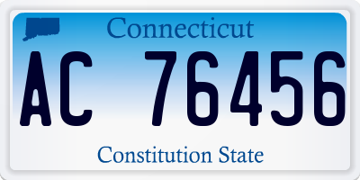 CT license plate AC76456