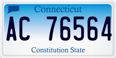 CT license plate AC76564
