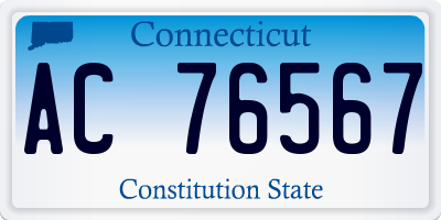 CT license plate AC76567