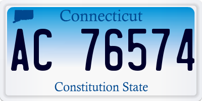 CT license plate AC76574