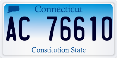 CT license plate AC76610