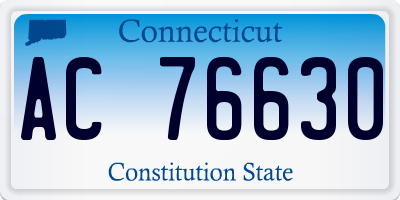 CT license plate AC76630