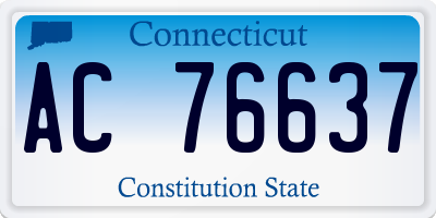 CT license plate AC76637