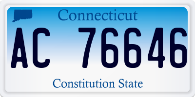 CT license plate AC76646
