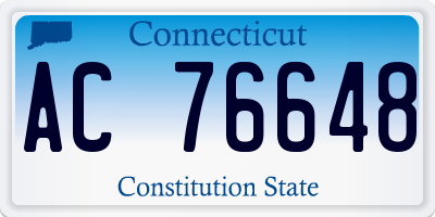 CT license plate AC76648