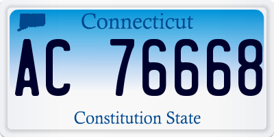 CT license plate AC76668