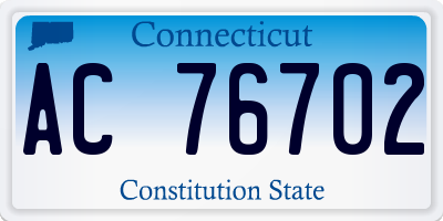 CT license plate AC76702