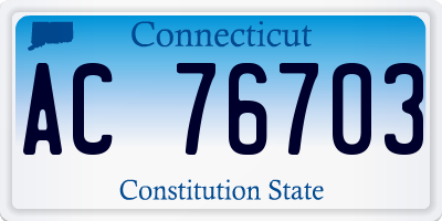 CT license plate AC76703