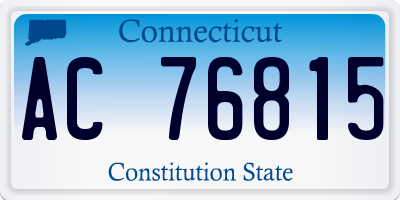 CT license plate AC76815
