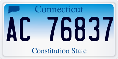 CT license plate AC76837