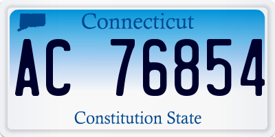 CT license plate AC76854