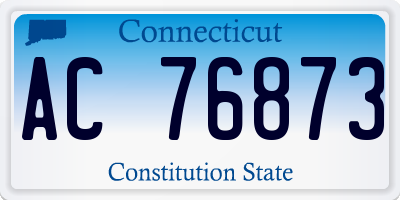 CT license plate AC76873