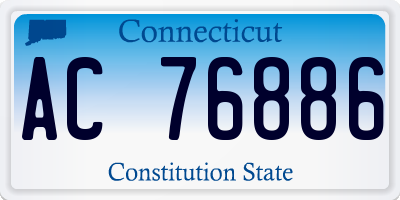 CT license plate AC76886