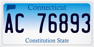 CT license plate AC76893